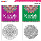 Jolly Kids Adults Mandala Colouring Books Set of 4| Ideal for Stree Relieving, Relaxing and Meditation Books for Teenagers | Grocsy