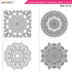 Jolly Kids Adults Mandala Colouring Books Set of 4| Ideal for Stree Relieving, Relaxing and Meditation Books for Teenagers | Grocsy