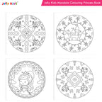 Jolly Kids Mandala Colouring Books Set| Set of 4| Colouring Book: Stress Relieving Designs Flower, Jungle, Princess & Unicorn Colouring Books | Grocsy