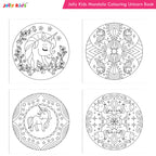 Jolly Kids Mandala Colouring Books Set| Set of 4| Colouring Book: Stress Relieving Designs Flower, Jungle, Princess & Unicorn Colouring Books | Grocsy
