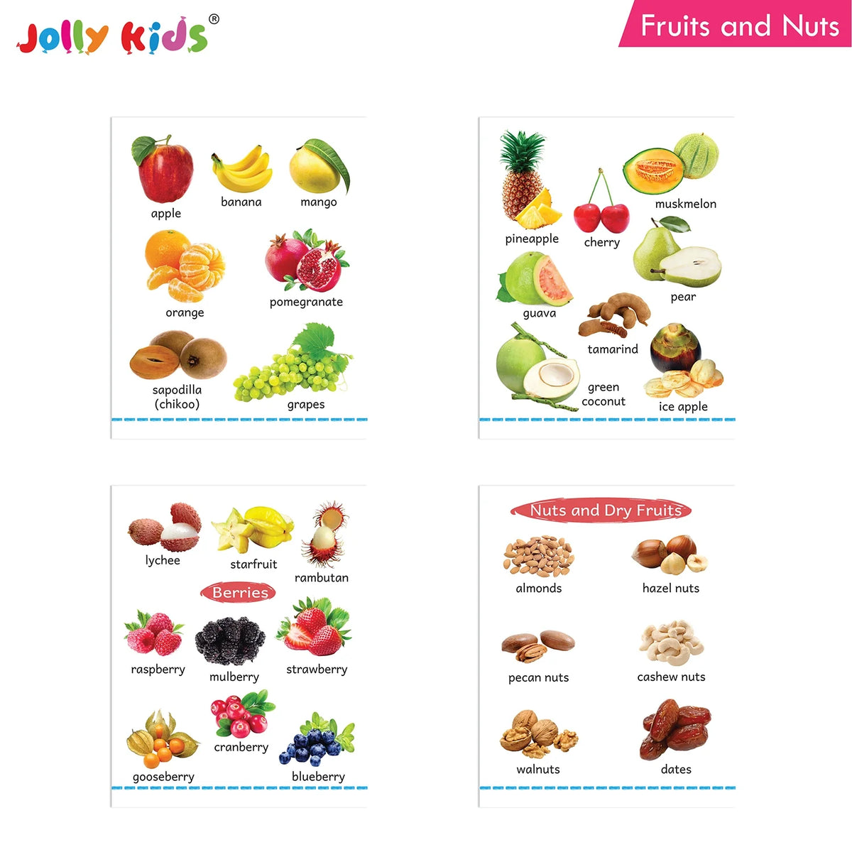 Jolly Kids My Big Board Books Set of 8 for Toddlers Ages 0-3 Years| Picture Learning Books | Grocsy
