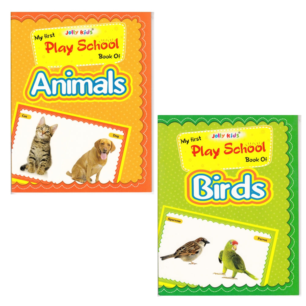 Jolly Kids My First Play School Book Set of 7| Ages 1 - 4 Year| Picture Learing Books like Alphabet, Vegetables, Fruits | Grocsy