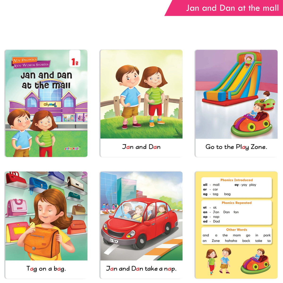 Jolly Kids My Phonic Key Words Stories Books Set of 12| Ages 3-8 Years| Phonics Books | Phonetic Reader Books for Kids | Grocsy