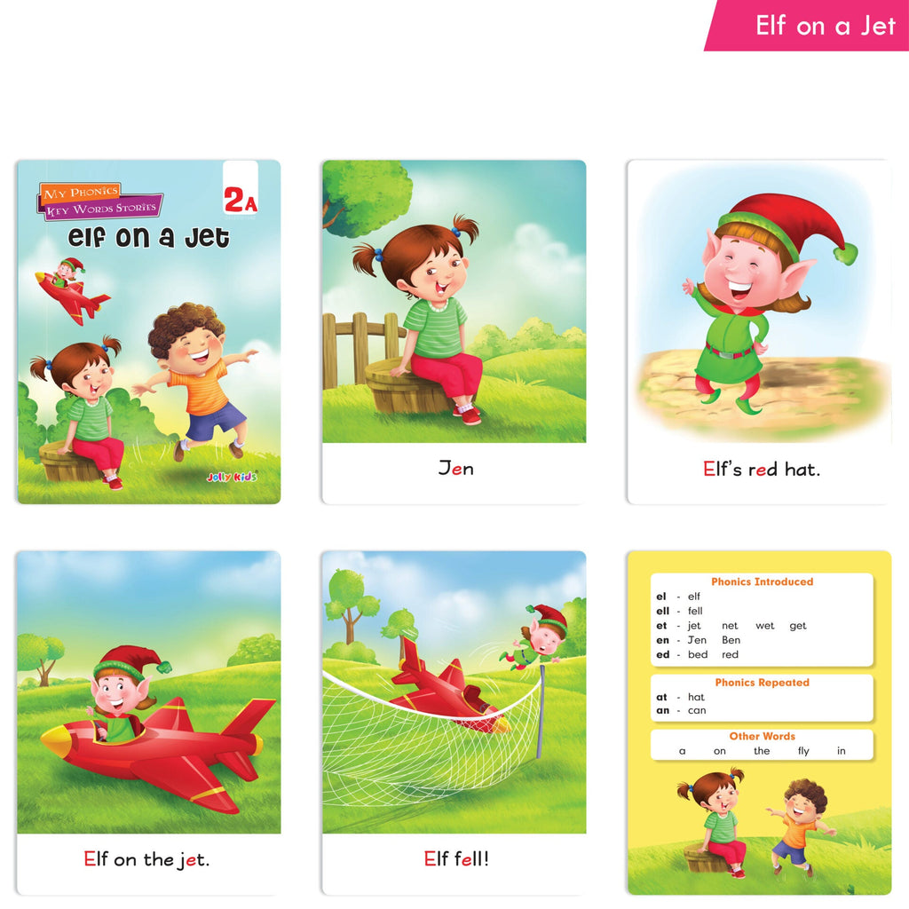 Jolly Kids My Phonic Key Words Stories Books Set of 12| Ages 3-8 Years| Phonics Books | Phonetic Reader Books for Kids | Grocsy