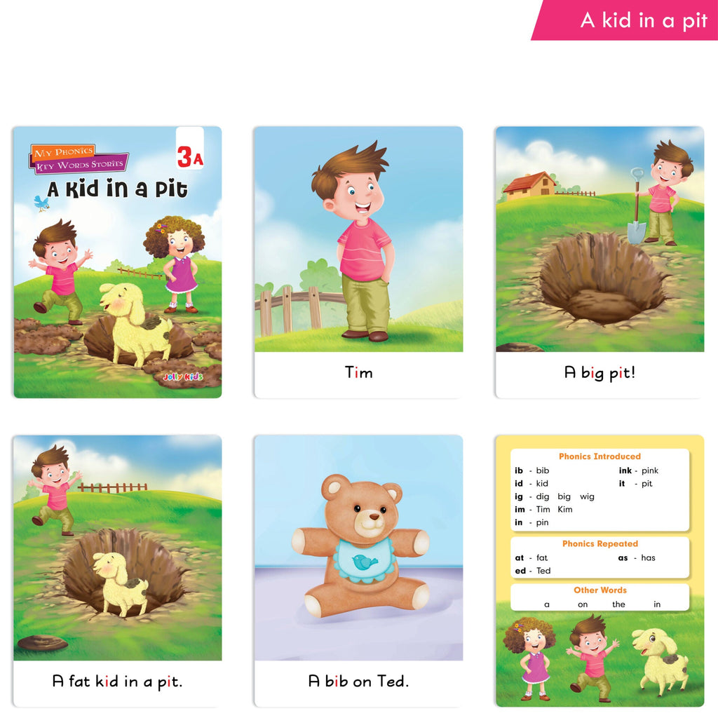 Jolly Kids My Phonic Key Words Stories Books Set of 12| Ages 3-8 Years| Phonics Books | Phonetic Reader Books for Kids | Grocsy