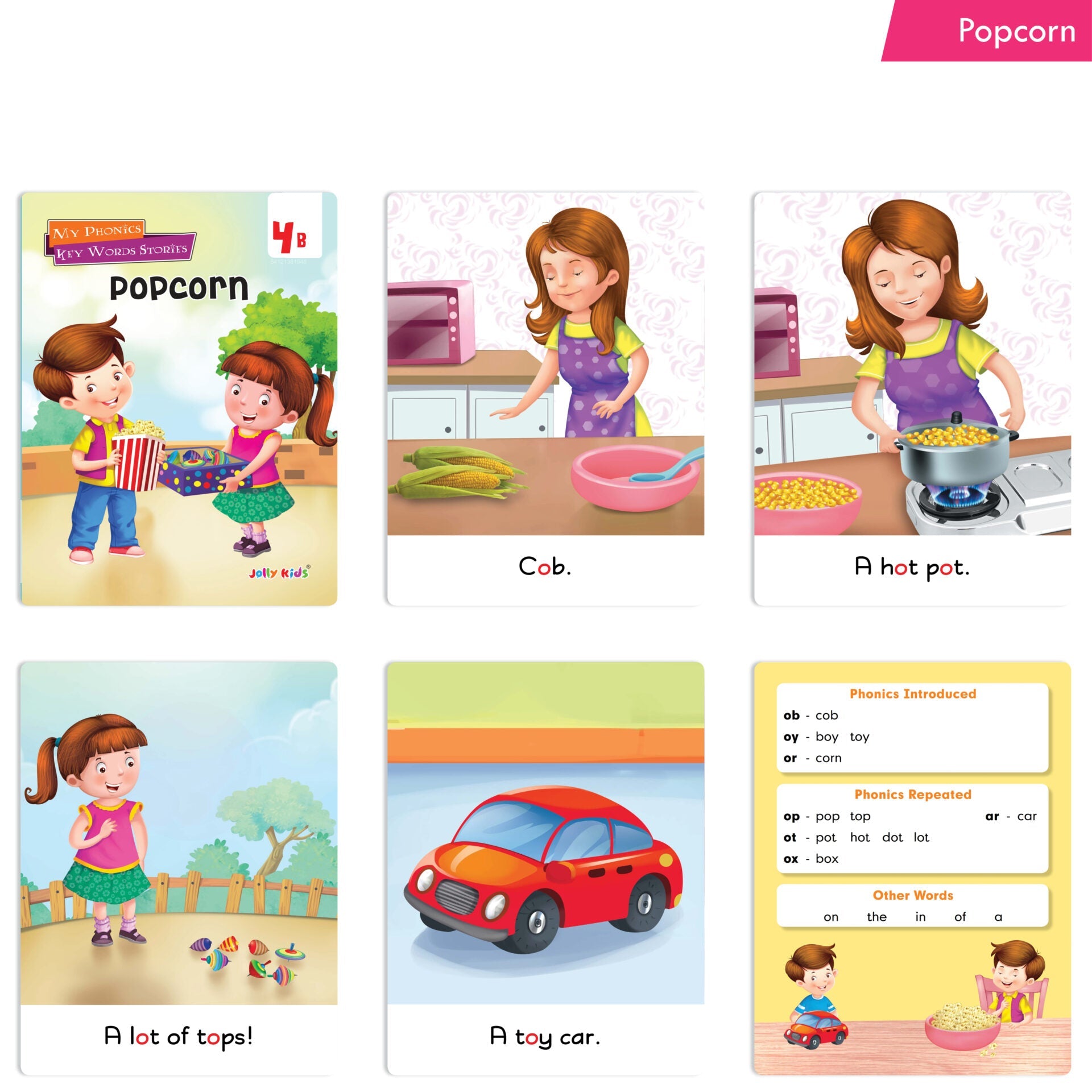 Jolly Kids My Phonic Key Words Stories Books Set of 12| Ages 3-8 Years| Phonics Books | Phonetic Reader Books for Kids | Grocsy