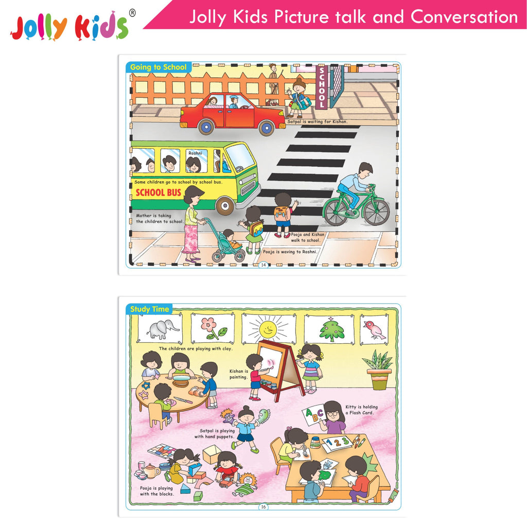 Jolly Kids Picture talk and Conversation Book for Kids| Age 2-6 Year | Grocsy