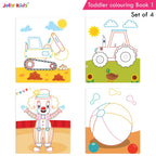 Jolly Kids Toddler Colouring Die-Cut Animals Shape Activity Books Set of 4 for Kids| Ages 1-6 Years | Grocsy