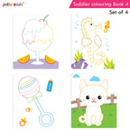 Jolly Kids Toddler Colouring Die-Cut Animals Shape Activity Books Set of 4 for Kids| Ages 1-6 Years | Grocsy