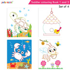 Jolly Kids Toddler Colouring Die-Cut Animals Shape Activity Books Set of 4 for Kids| Ages 1-6 Years | Grocsy