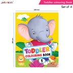 Jolly Kids Toddler Colouring Die-Cut Animals Shape Activity Books Set of 4 for Kids| Ages 1-6 Years | Grocsy