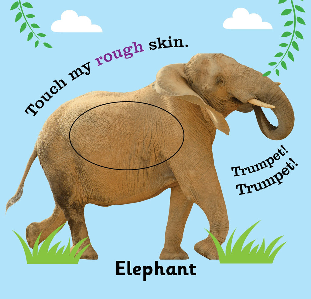 Jolly Kids Touch and Feel Board Book: Animals| Picture Book for Kids Ages 1-4 Years| Touch & Feel Activity Book | Grocsy
