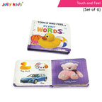 Jolly Kids Touch and Feel Picture Learning Sensory Development Padded Board Books Set of 6 for Infants, Toddlers Gift Ages 0-12 Months | Grocsy