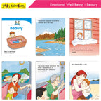 Jolly Scholars Emotional Well Being Story Books Set of 8 Ages 3-6 Years For Kids Learn Beauty, Anger, Sadness, Love Family & Friends etc. | Grocsy
