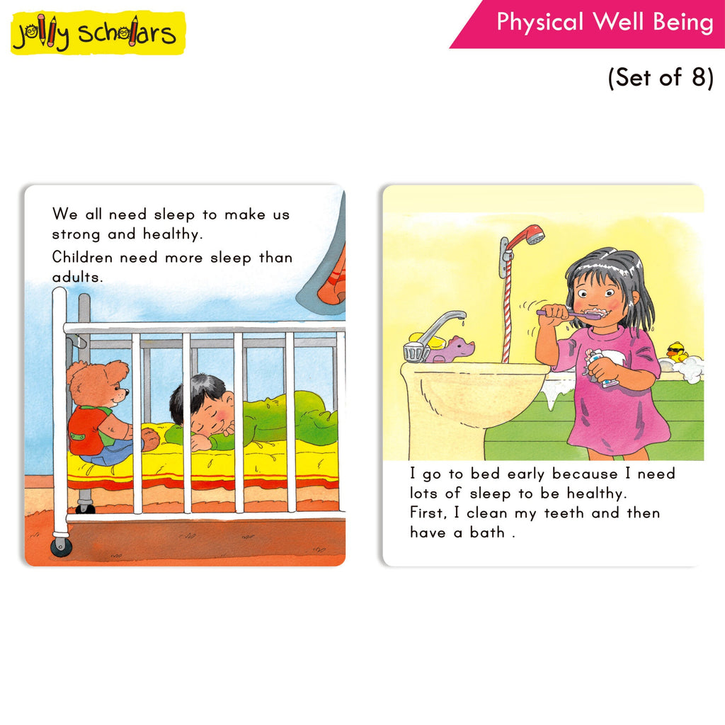 Jolly Scholars Physical Well Being Story Books Set of 8| Promote Physical Health Activity Books Ages 3-6 Years | Grocsy