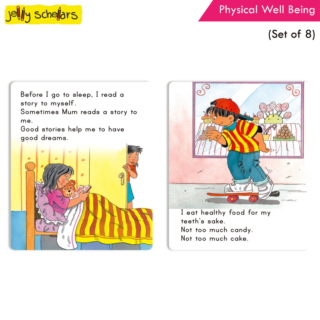 Jolly Scholars Physical Well Being Story Books Set of 8| Promote Physical Health Activity Books Ages 3-6 Years | Grocsy