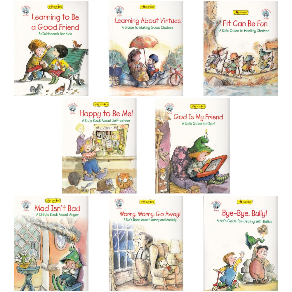 Jolly Scholars Self-Help Book Set Of 8| Ages 6-15 Years| Children Health, Family & Personality Development Book | Grocsy