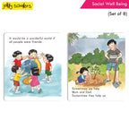 Jolly Scholars Social Well Being Stories Books Set of 8| Ages 3-6 Years| Learn Good Manner, Respect, Helping Everyone | Grocsy