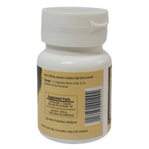 Deep Ayurveda Spirulina 500mg Veg Capsules | Grocsy