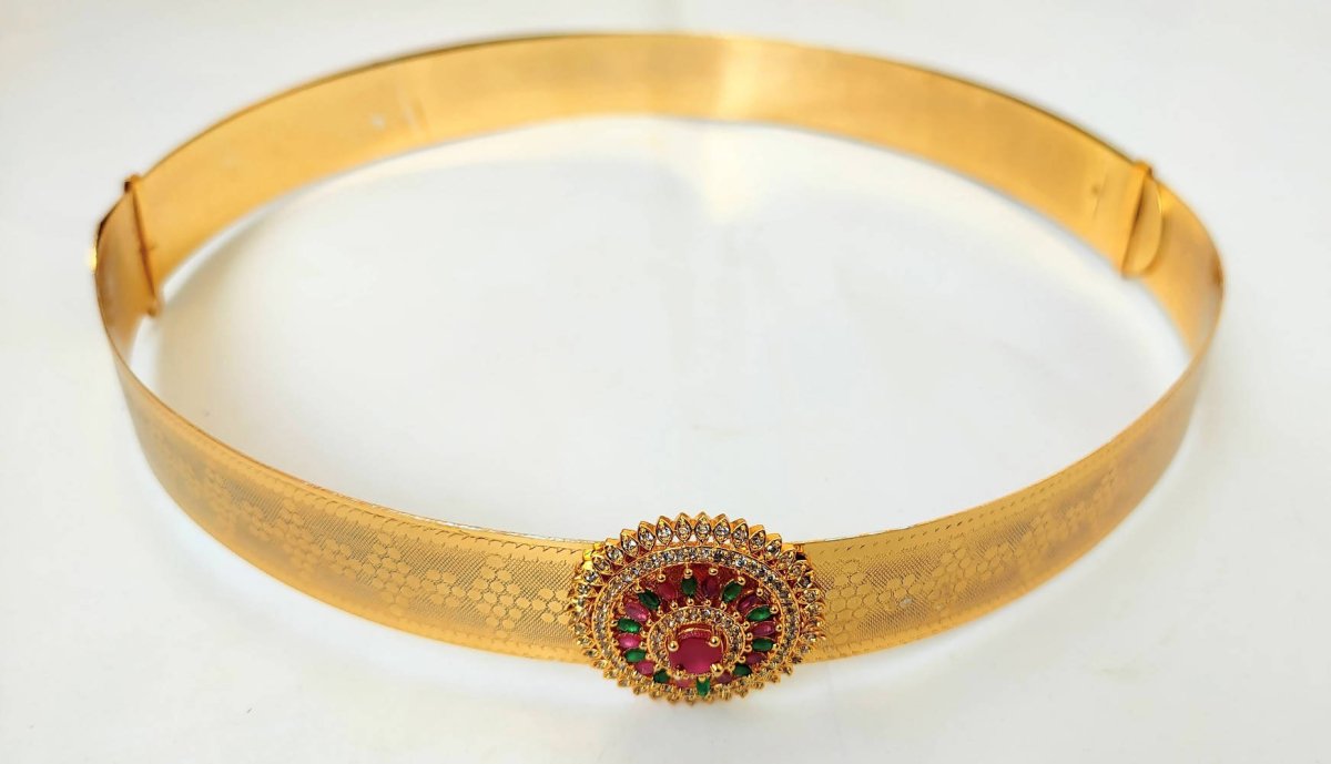 Adjustable Waist Belt/ Vaddanam/ Kamarband With Multicolor Pendant | Grocsy