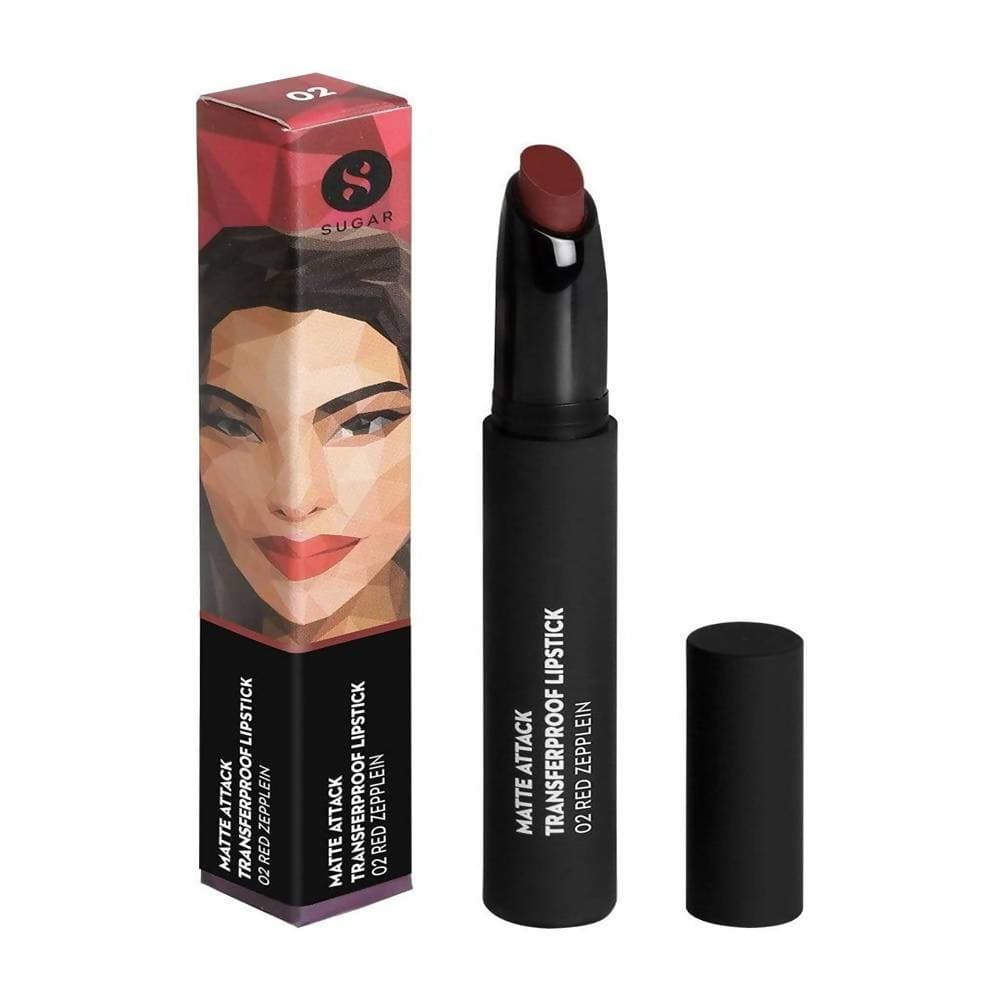 Sugar Matte Attack Transferproof Lipstick - Red Zeppelin (Chilli Red) | Grocsy
