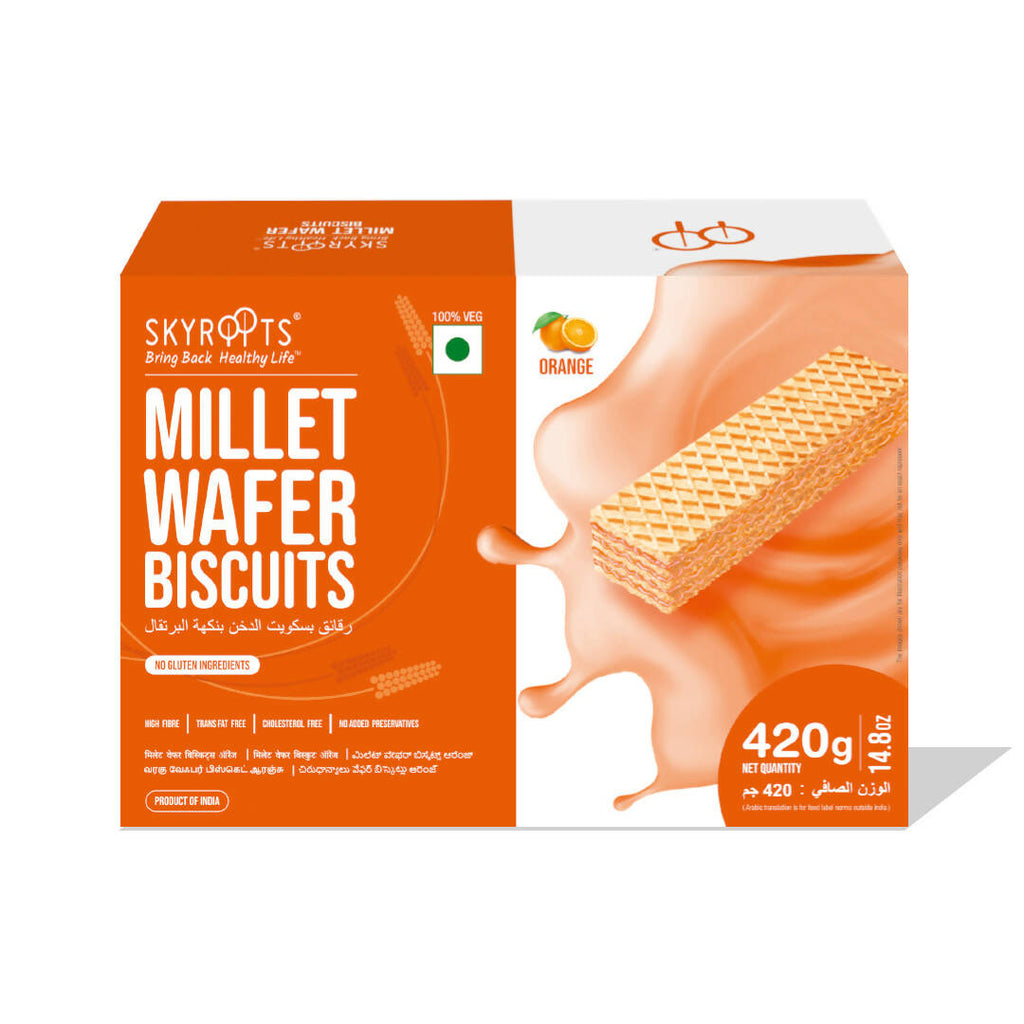 Skyroots Millet Wafer Biscuit Orange | Grocsy