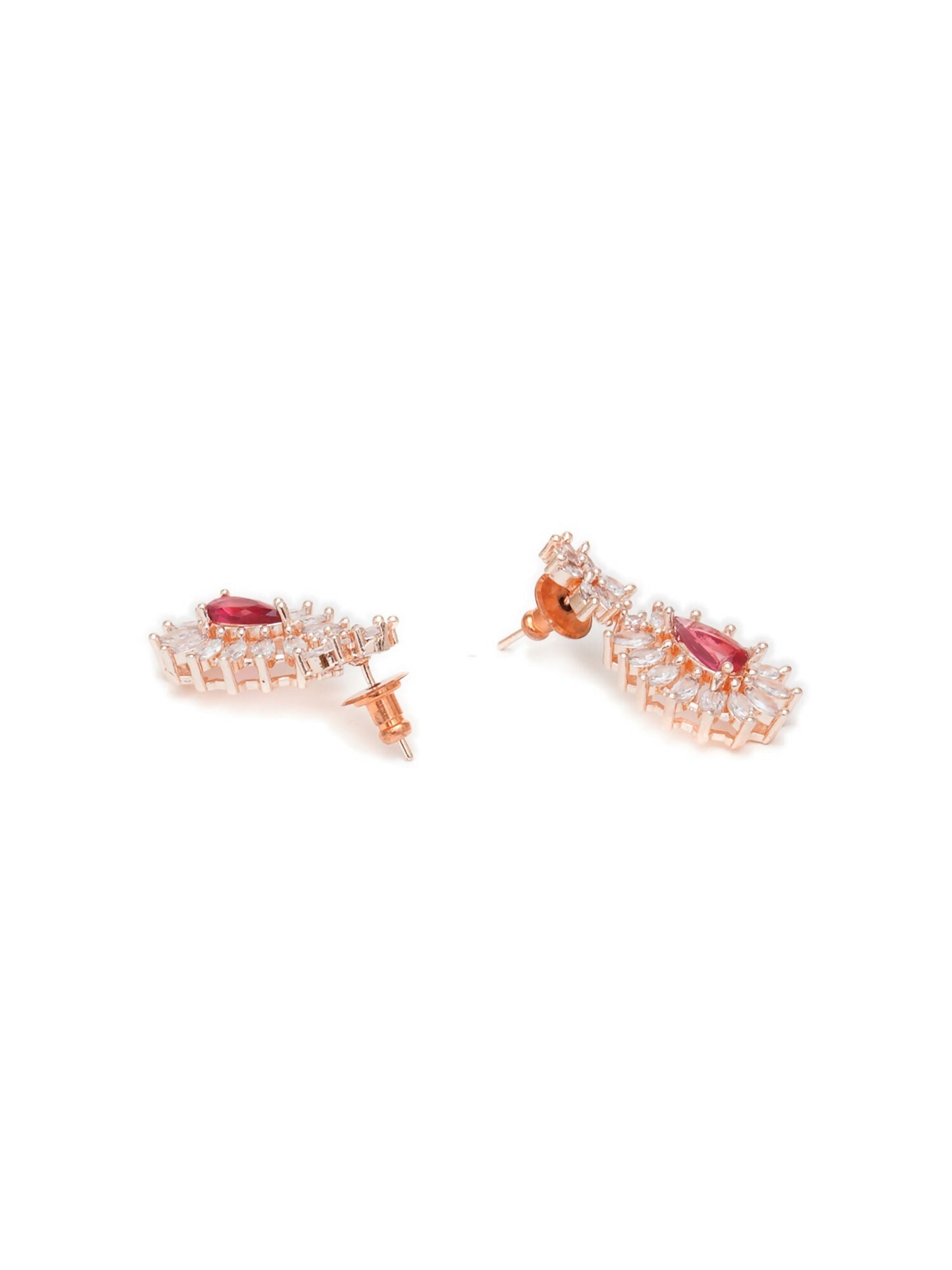 Long kundan earring (Red) - Ruby Raang
