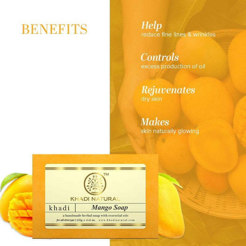 Khadi Natural Mango Handmade Soap | Grocsy