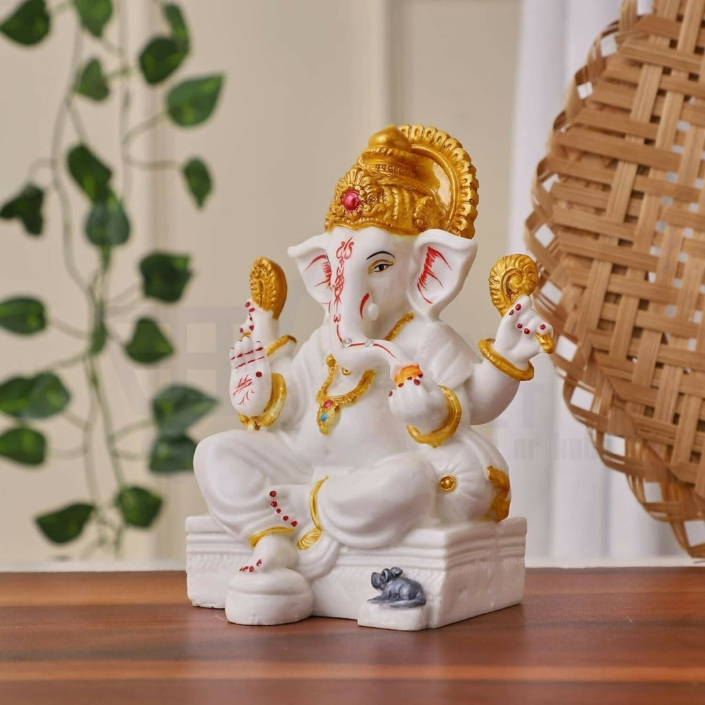 Apnimarket Marble Dust Ganesh Idol | Grocsy