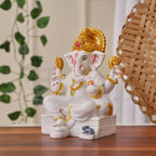 Apnimarket Marble Dust Ganesh Idol | Grocsy