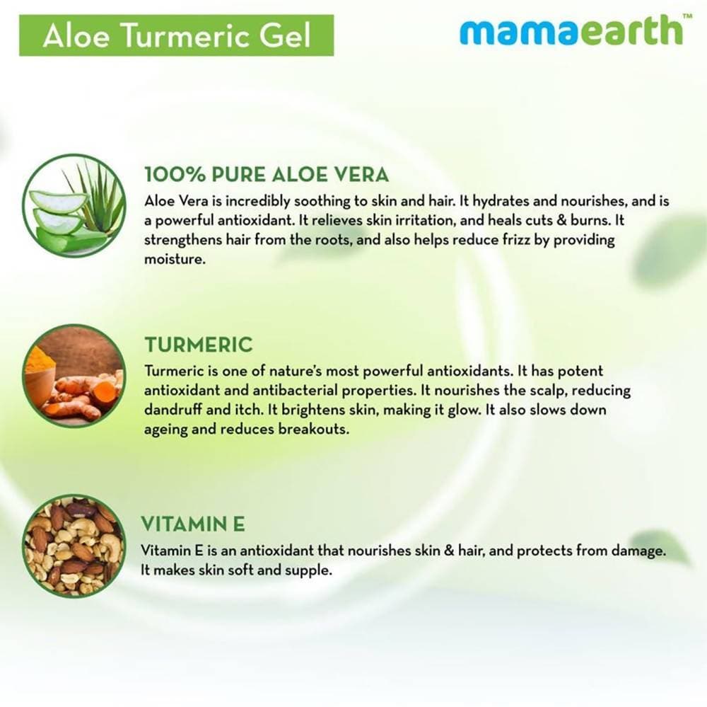 Mamaearth Aloe Turmeric Gel For Skin & Hair | Grocsy