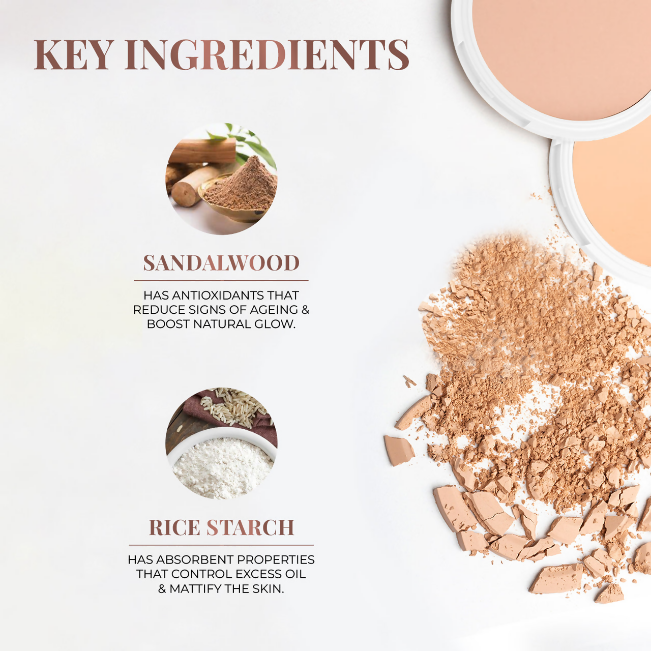 Just Herbs Oil Control Radiance Boost Compact Powder - 01 Porcelain | Grocsy