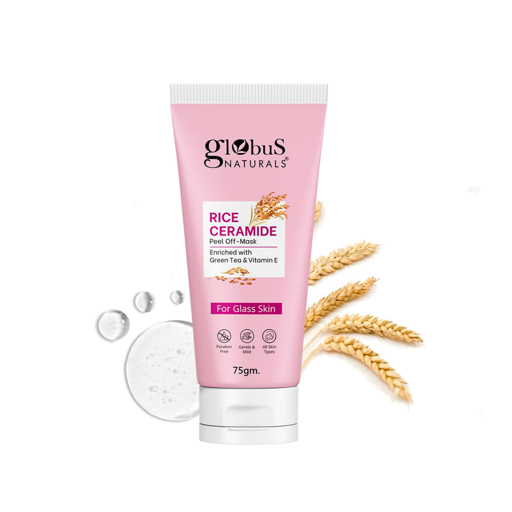 Globus Naturals Rice Ceramide Peel Off Mask, For Korean Glass Skin | Grocsy