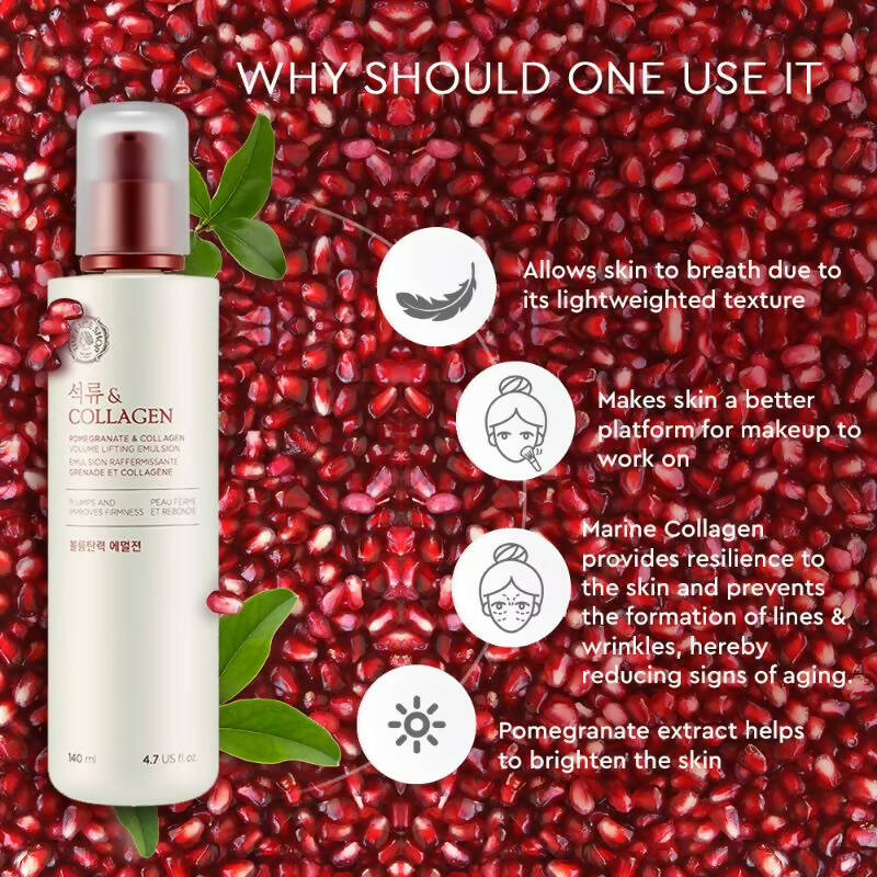 The Face Shop Pomegranate & Collagen Volume Lifting Emulsion - Korean Skincare | Grocsy