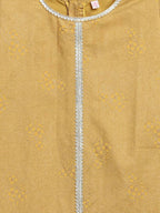Ahalyaa Mustard Crepe Straight Kids Kurta Palazzo Set For Girls | Grocsy
