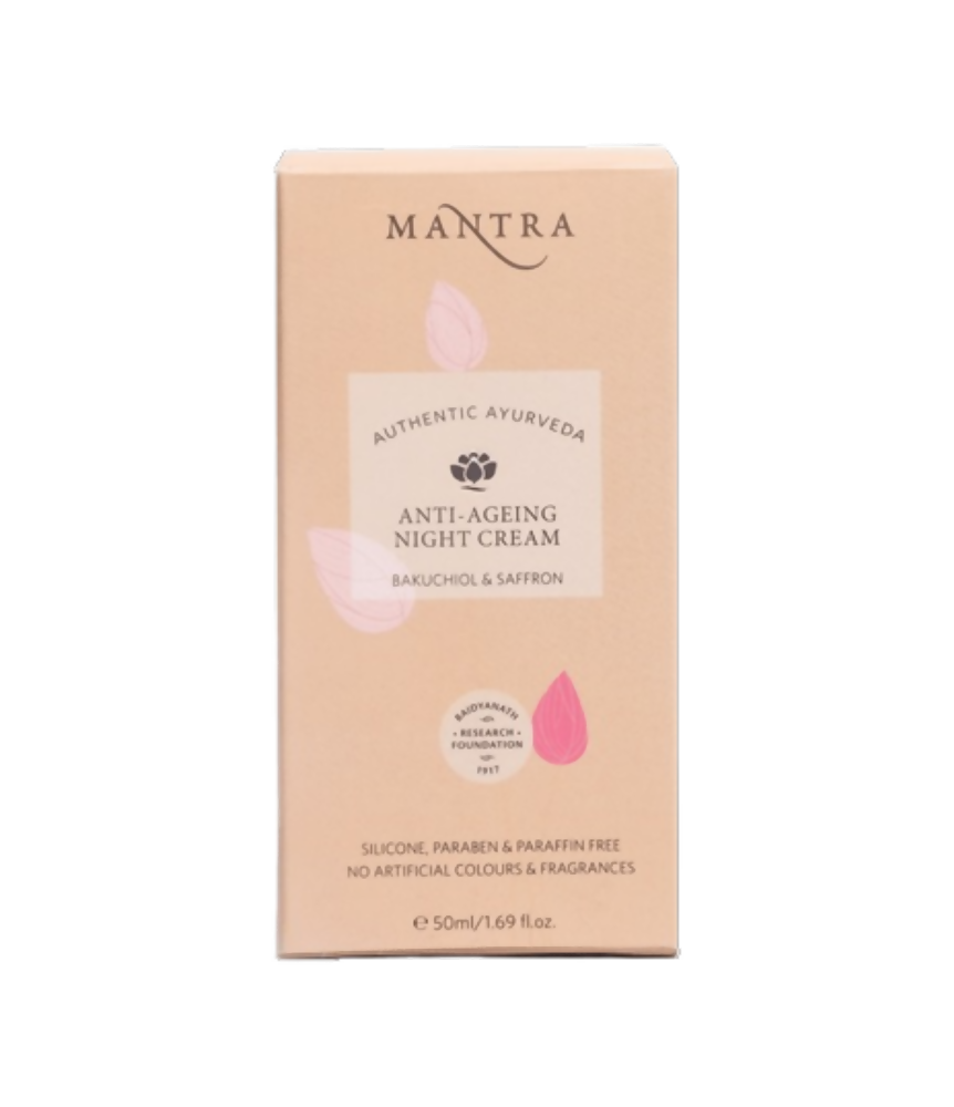 Mantra Herbal Anti-Ageing Night Cream Bakuchiol & Saffron | Grocsy