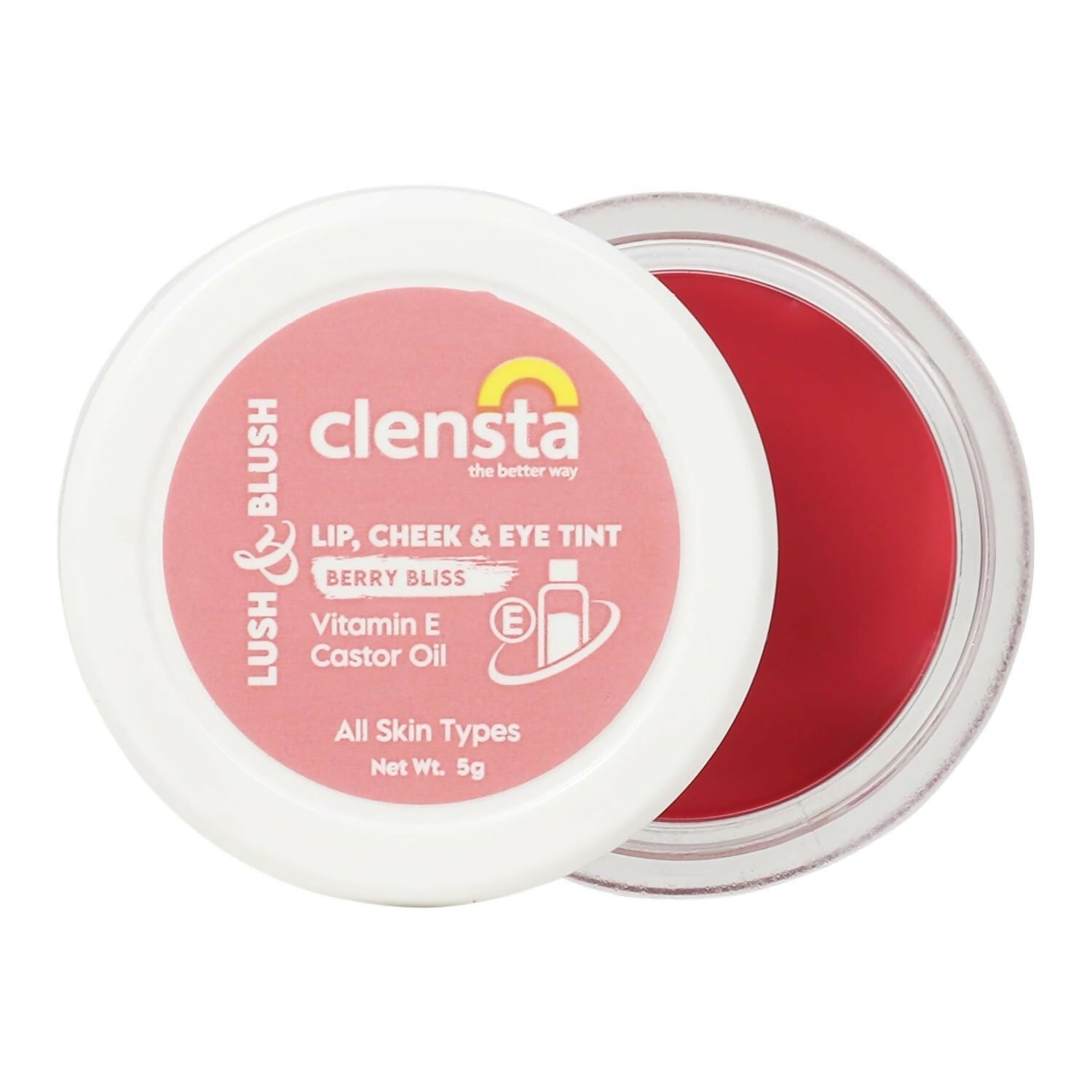 Clensta Lip Cheek Tint - Berry Bliss with Goodness of Vitamin E & Castor Oil | Grocsy