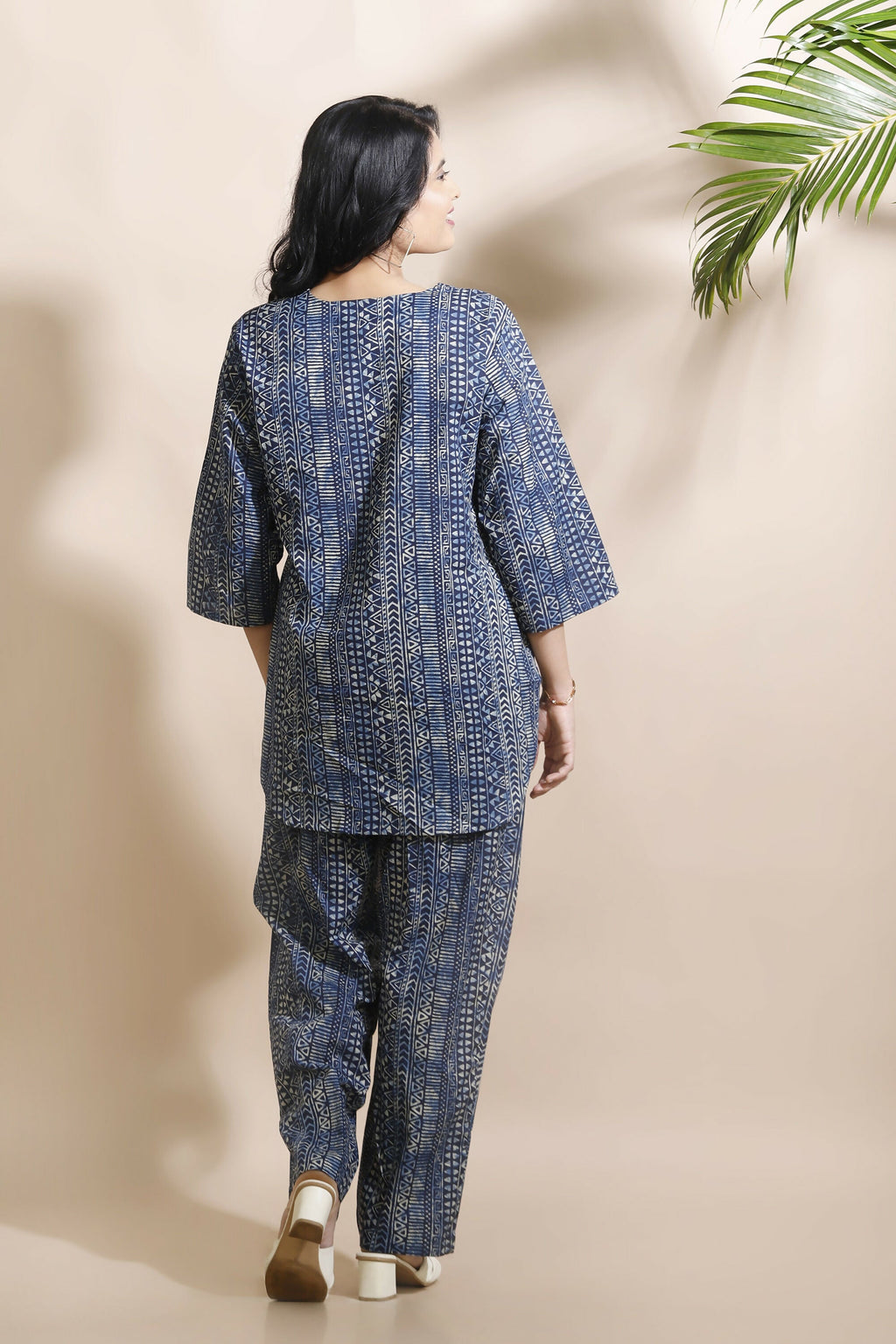 Breathables Blue Abstract Cotton Kurta & Pant Co-Ord Set | Grocsy