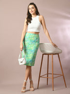 Myshka Women's Multi Printed Knee Length Party Embellished Skirts | Grocsy