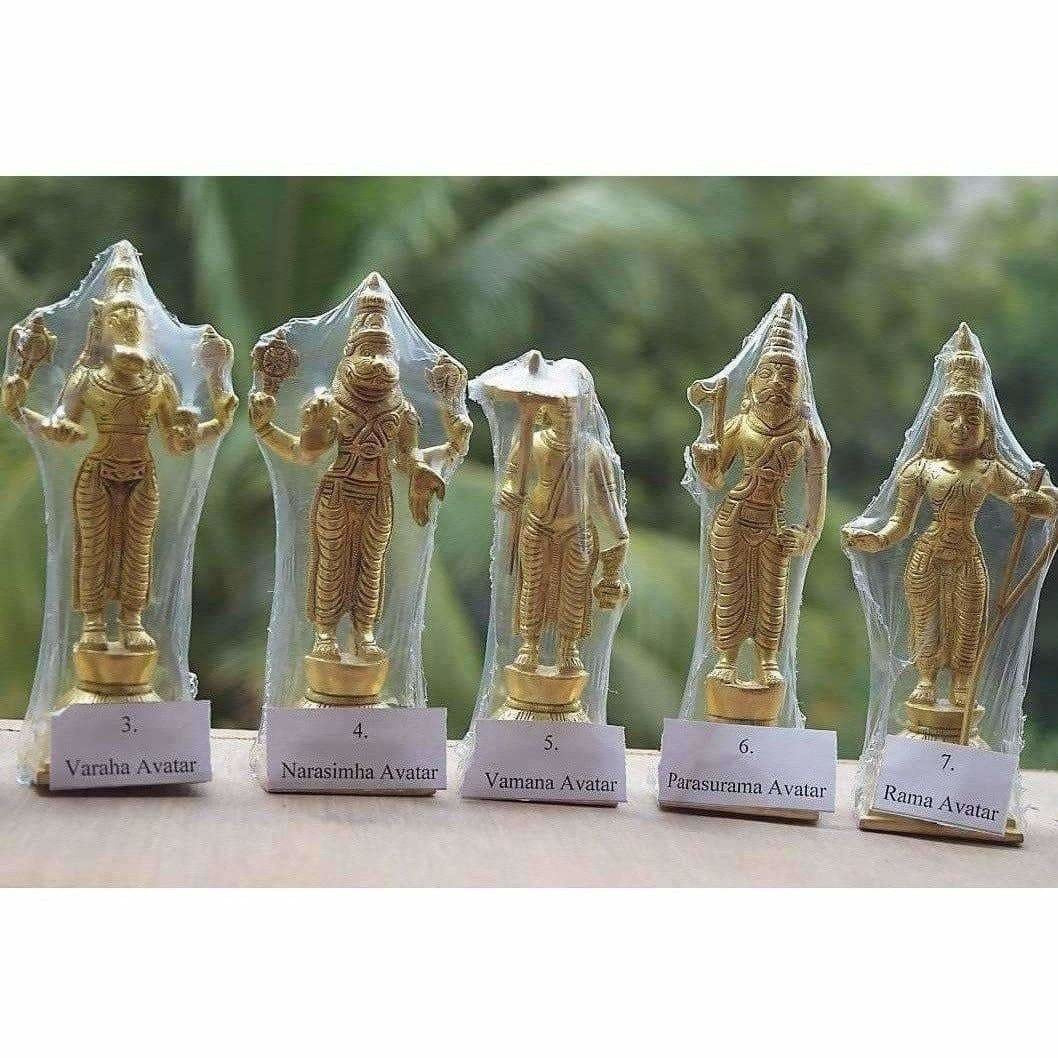 Dasavathara 10 Avathara's of Lord Vishnu-Brass Statue Set | Grocsy