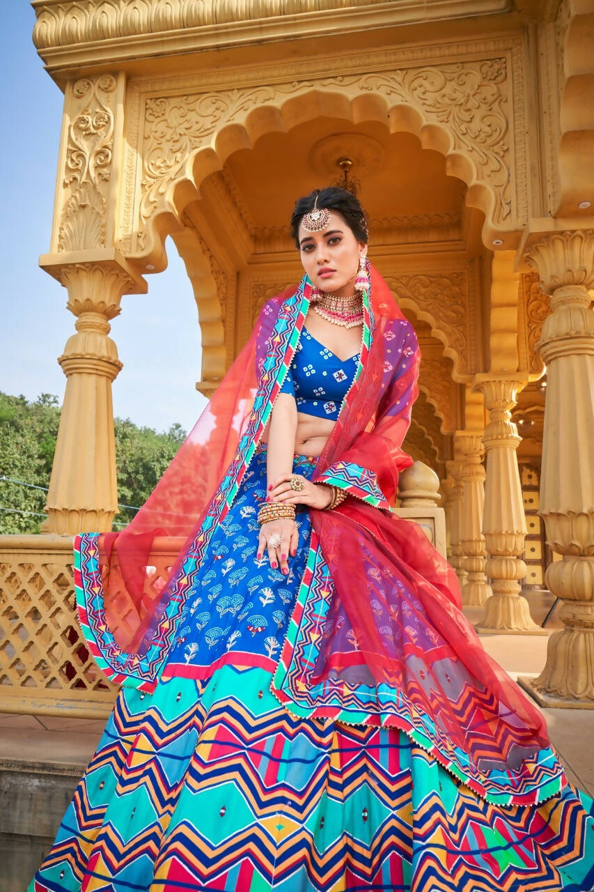 Blue Color Lehenga Choli for Women Indian Bridesmaid Lehenga Choli Set by Infinity Export | Grocsy