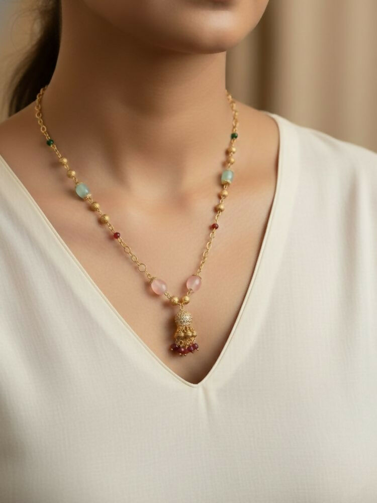 NVR Women Gold Plated Multicolour chain | Grocsy