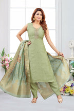 Joban Fashion Jacquard Pista Color Kurta Set | Grocsy