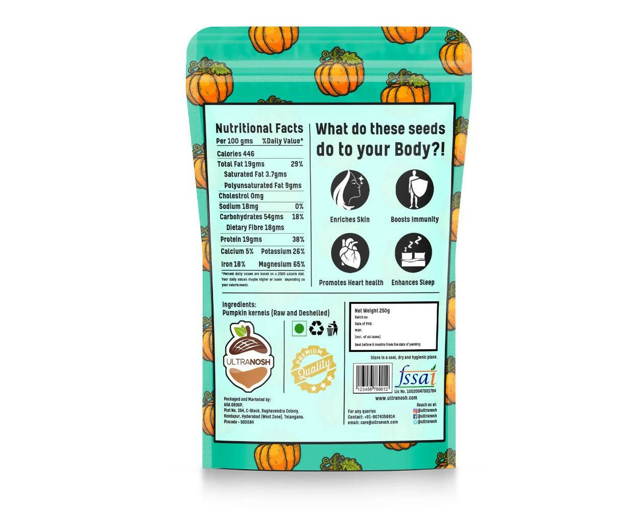 Ultranosh Premium Quality Pumpkin Seeds | Grocsy