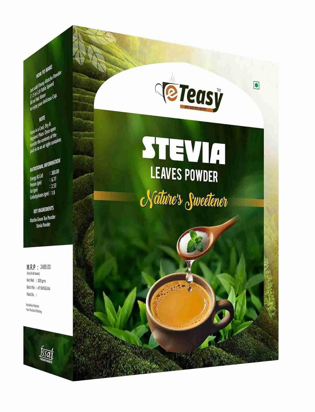 Eteasy Stevia Leaf Extract Natural Sweetener Sugar Free Zero-Calorie Powder | Grocsy