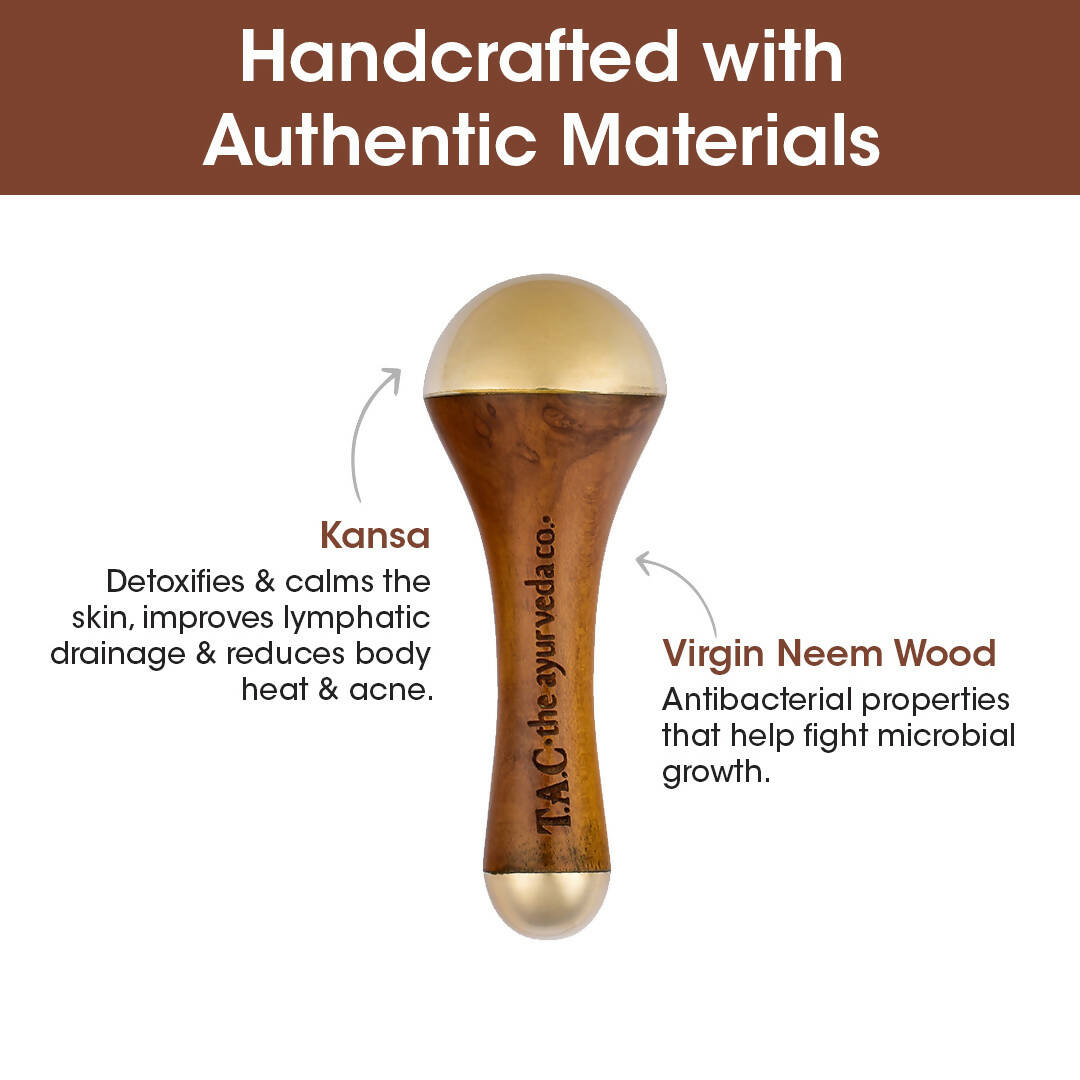 TAC - The Ayurveda Co. Kansa Wand Dual Purpose Massager Tool for Face & Body | Grocsy
