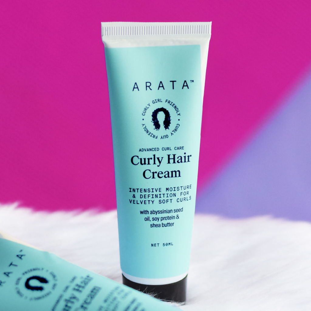 Arata Curly Hair Cream For Definition With Abyssinian Seed Oil | Grocsy