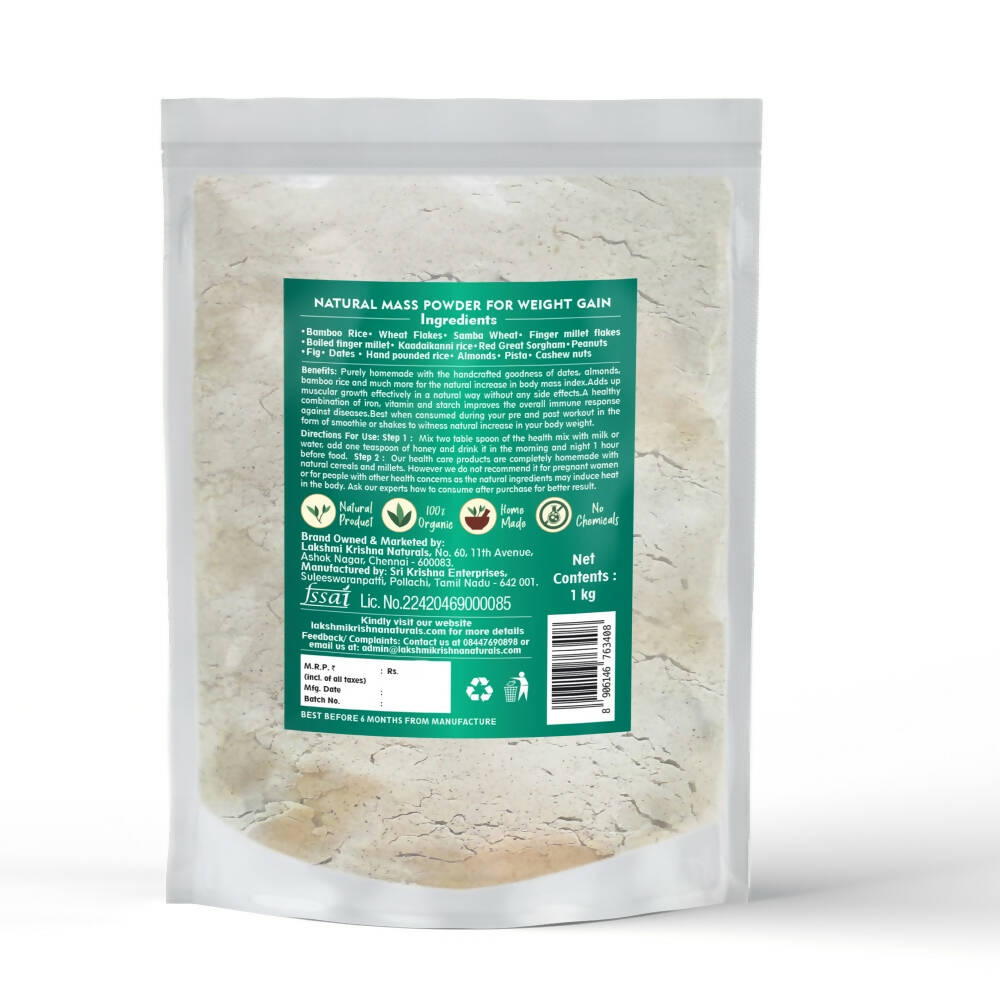 Lakshmi Krishna Naturals Natural Mass Powder For Weight Gain | Grocsy