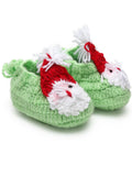 Chutput Kids Woollen Hand Knitted Santa Face Booties - Green | Grocsy
