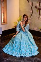 Casual Designer Sky Cotton Silk Gown - Anbazaar | Grocsy